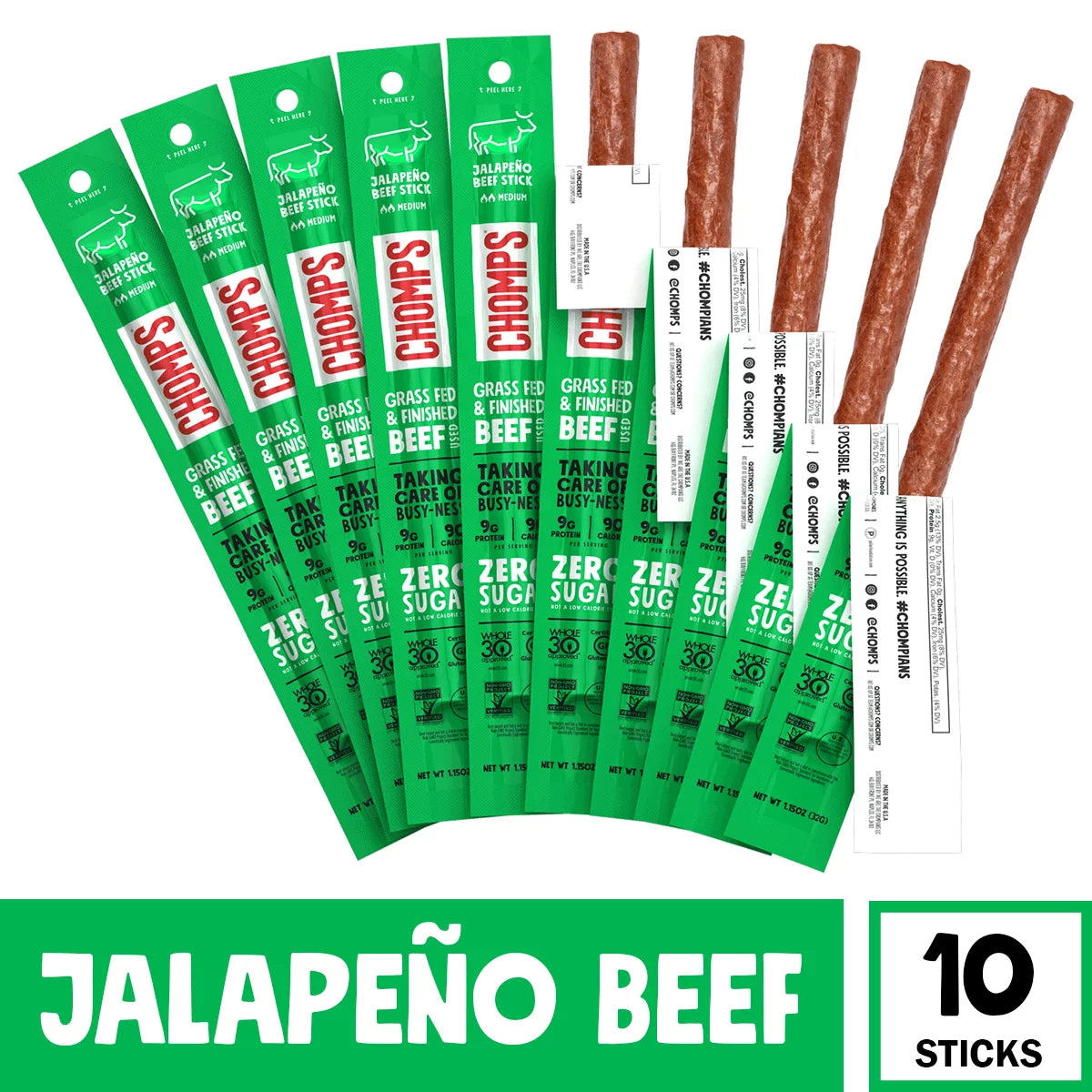 Jalapeno Beef Jerky Sticks 10ct 1.15oz X6554