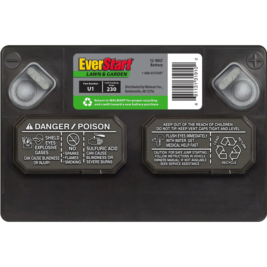 Lead Acid Lawn & Garden Battery, Group Size U1 12 Volt, 230 CCA O631274