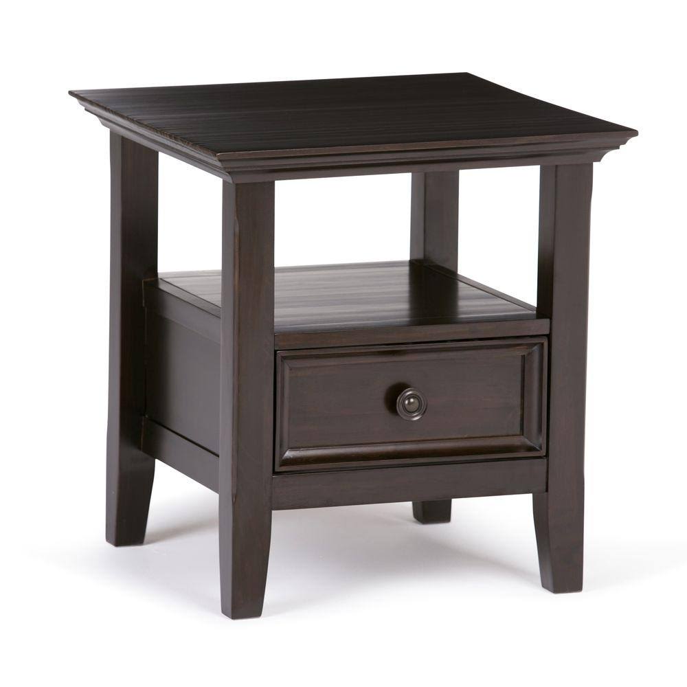 Pine Wood End Table, Hickory Brown V686