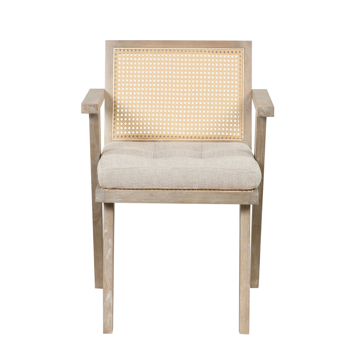 Handcrafted Rattan Backrest Mid-Century Accent Chair F499