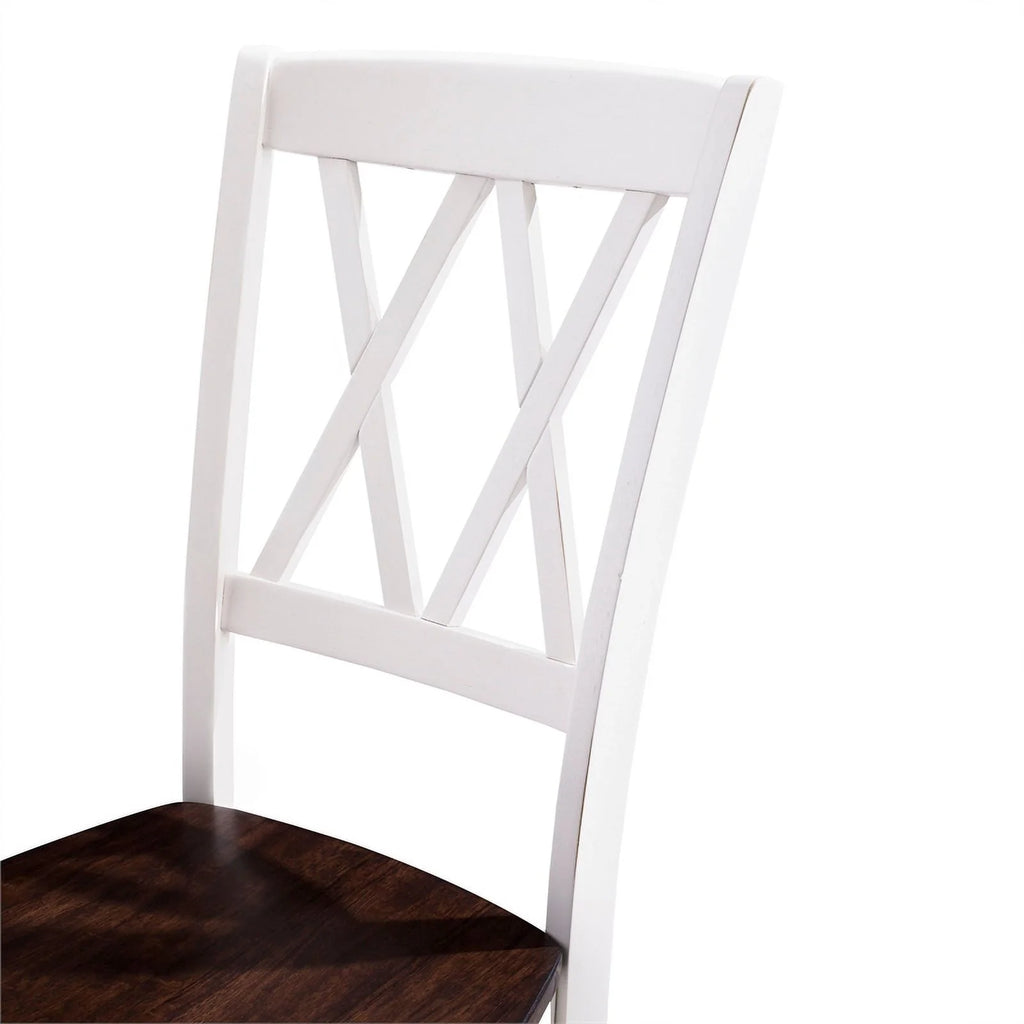 White Wood Dining Chair Set of 4 D192