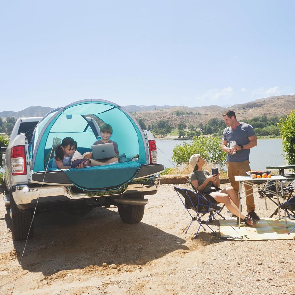 Truck Bed Tent - Waterproof Double Layer Pop Up Tent for 5.5-8 Ft Pickup Truck Bed K9973