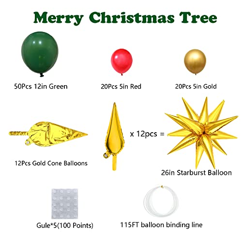 Green Red Golden Christmas Balloon Garland Arch Kit U6540