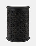Antique Black Hardwood Drum End Table R533073