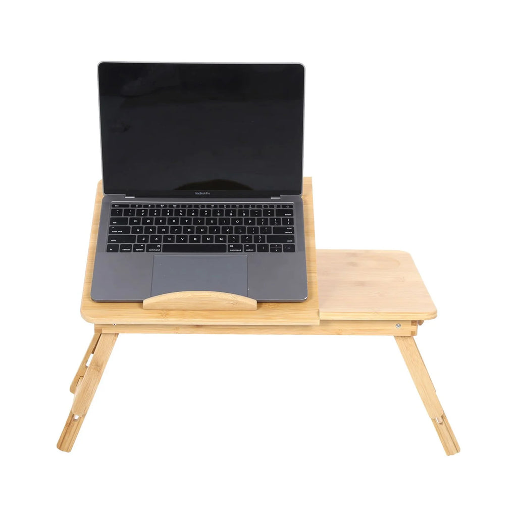 Bamboo Portable Laptop Desk with Tilt Top and Storage Drawer F872797
