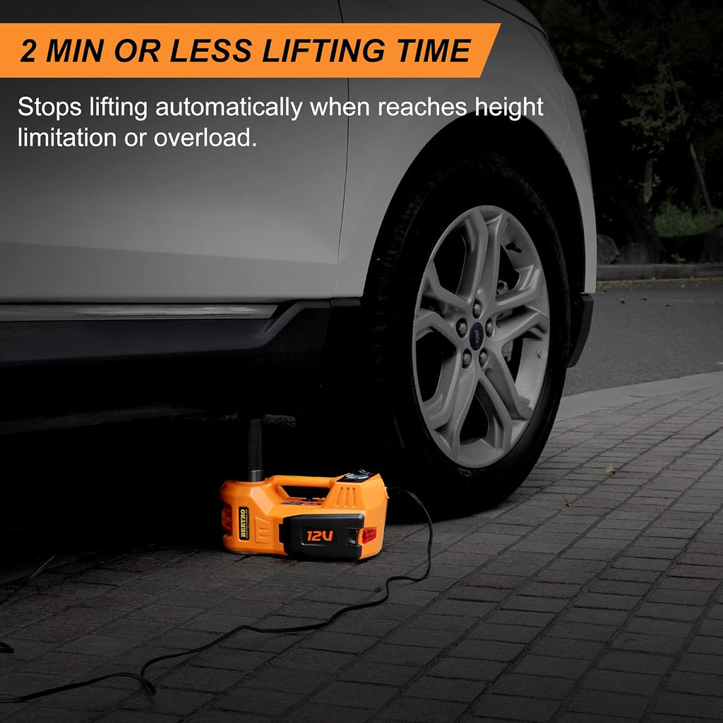 4 in 1 Electric Hydraulic Car Jack 3 Ton with Tire Inflator Pump and Electric Wrench Q358926
