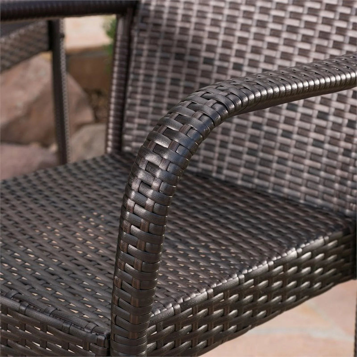 5 Pc Multi Brown Wicker Round Bar Table Set S8361