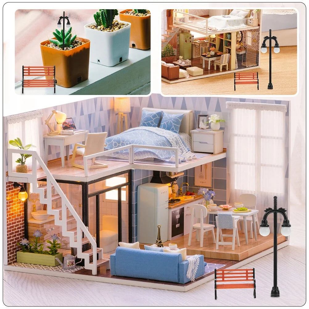 18 Pcs Mini Street Lamp Ornaments P871