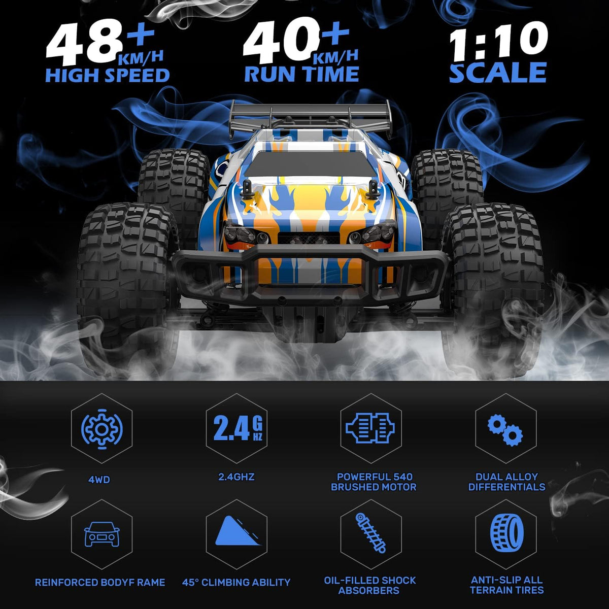 Remote Control Car 1:10 Scale 4WD Off Road Monster Truck Z14168
