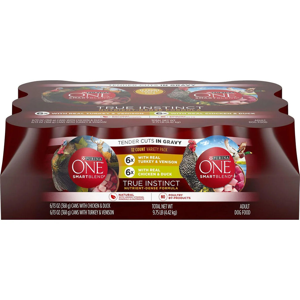 Turkey Venison Chicken Duck Cuts in Gravy Wet Dog Food 13 oz Pack of 12 X14760
