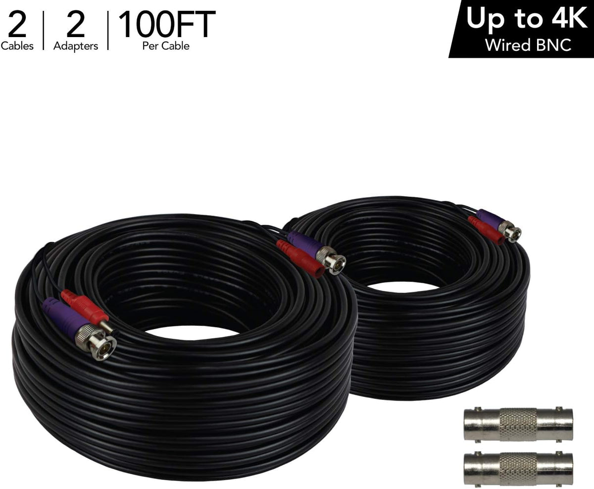 100 ft. in-Wall Rated Video/Power Camera Extension Cable with Extension Adapter (2-Pack) S932