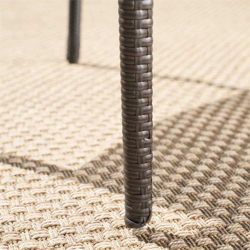 5 Pc Multi Brown Wicker Round Bar Table Set S8361
