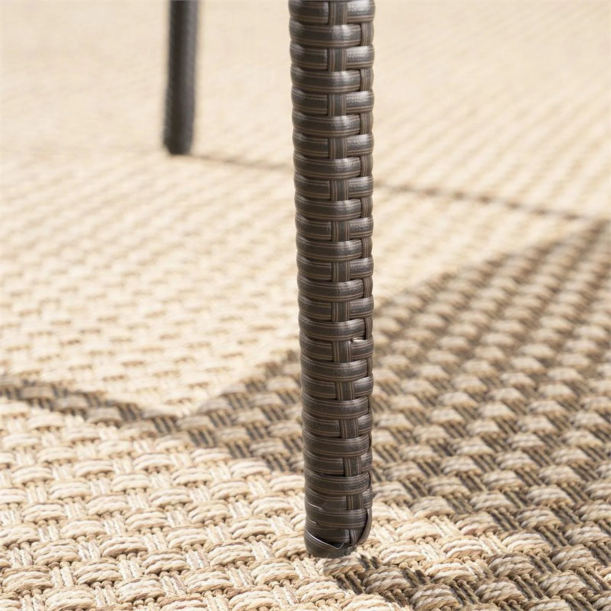 5 Pc Multi Brown Wicker Round Bar Table Set S8361