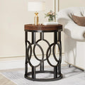 Round End Table with Metal Frame V293