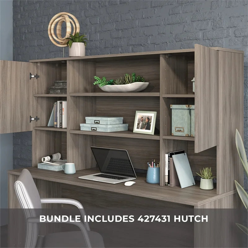 Engineered Wood Desk with Hutch U632571