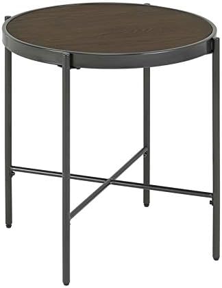 Round End Table with Glass Top M3985