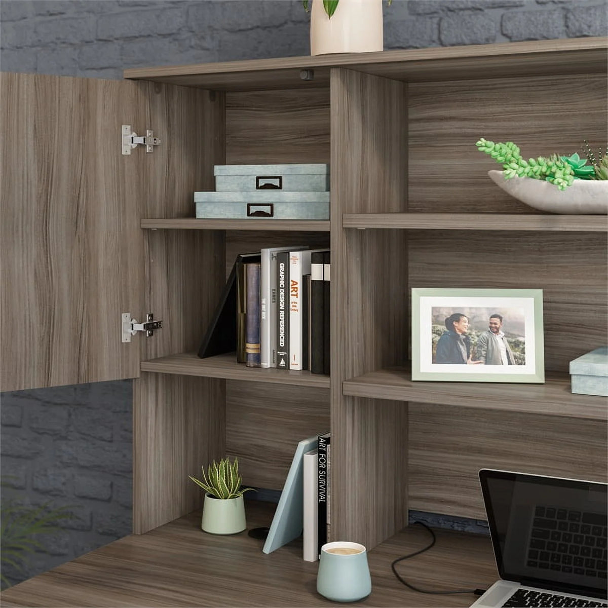 Engineered Wood Desk with Hutch U632571