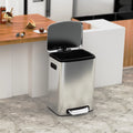13 Gallon 50L Thickened Stainless Steel Trash Can with Lid O1840
