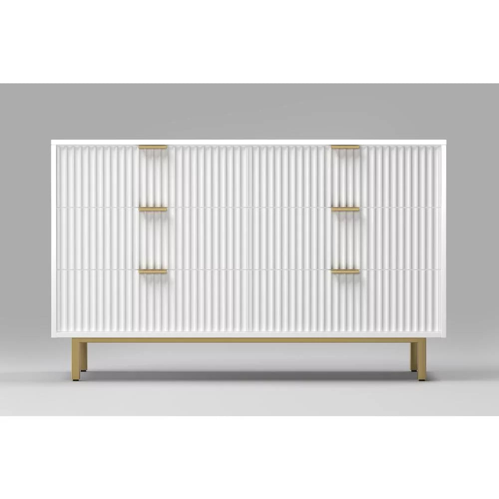 White 6 Drawer Dresser F7302