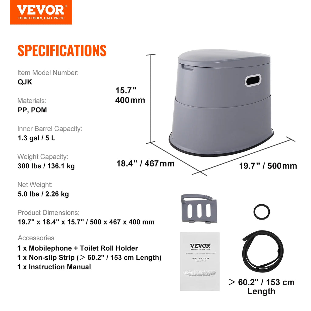Portable Camping Toilet with Lid Y66184