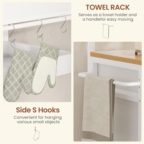 White Rolling Kitchen Island with Storage I959770