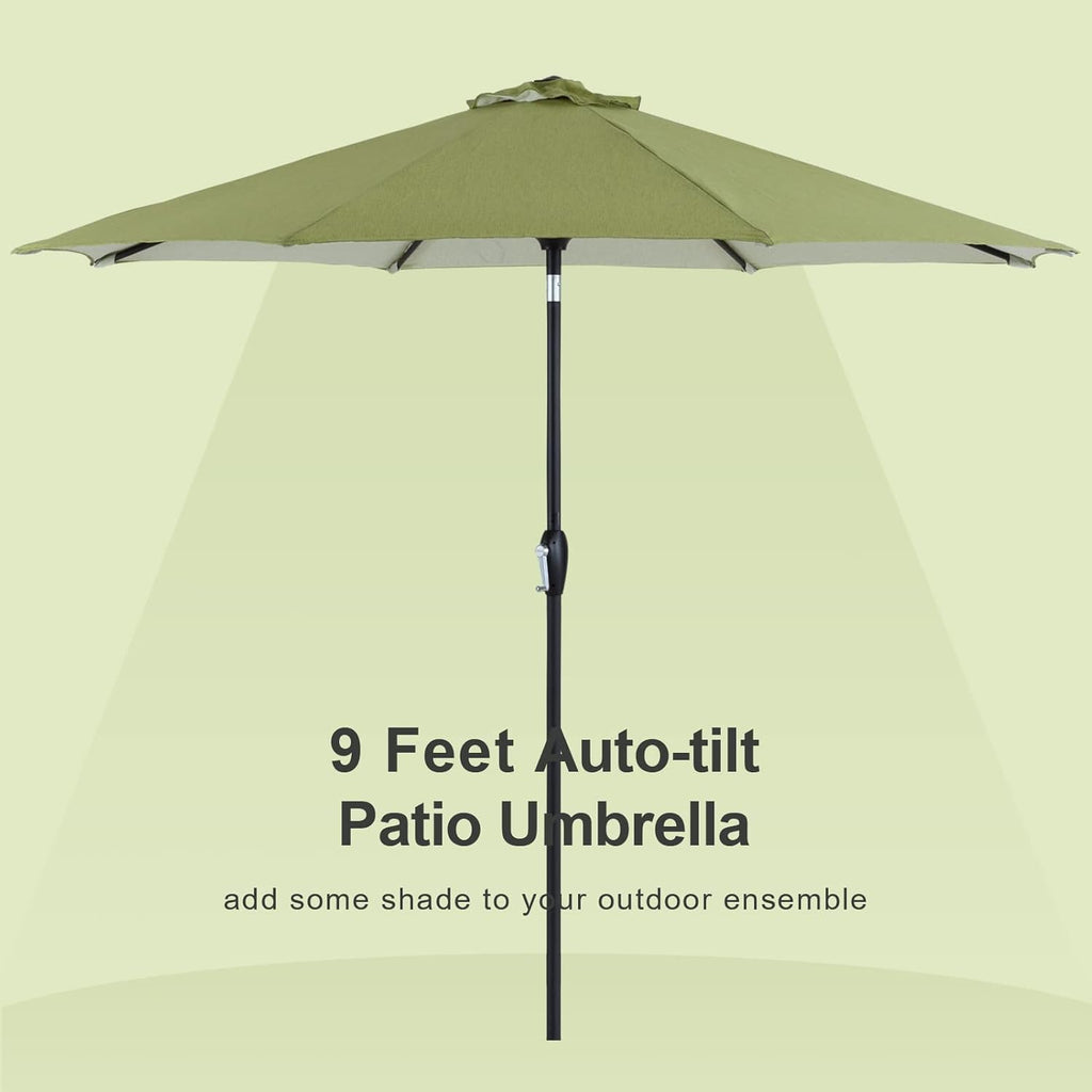 10' Outdoor Patio Table Umbrella with Auto Tilt and Crank X5553