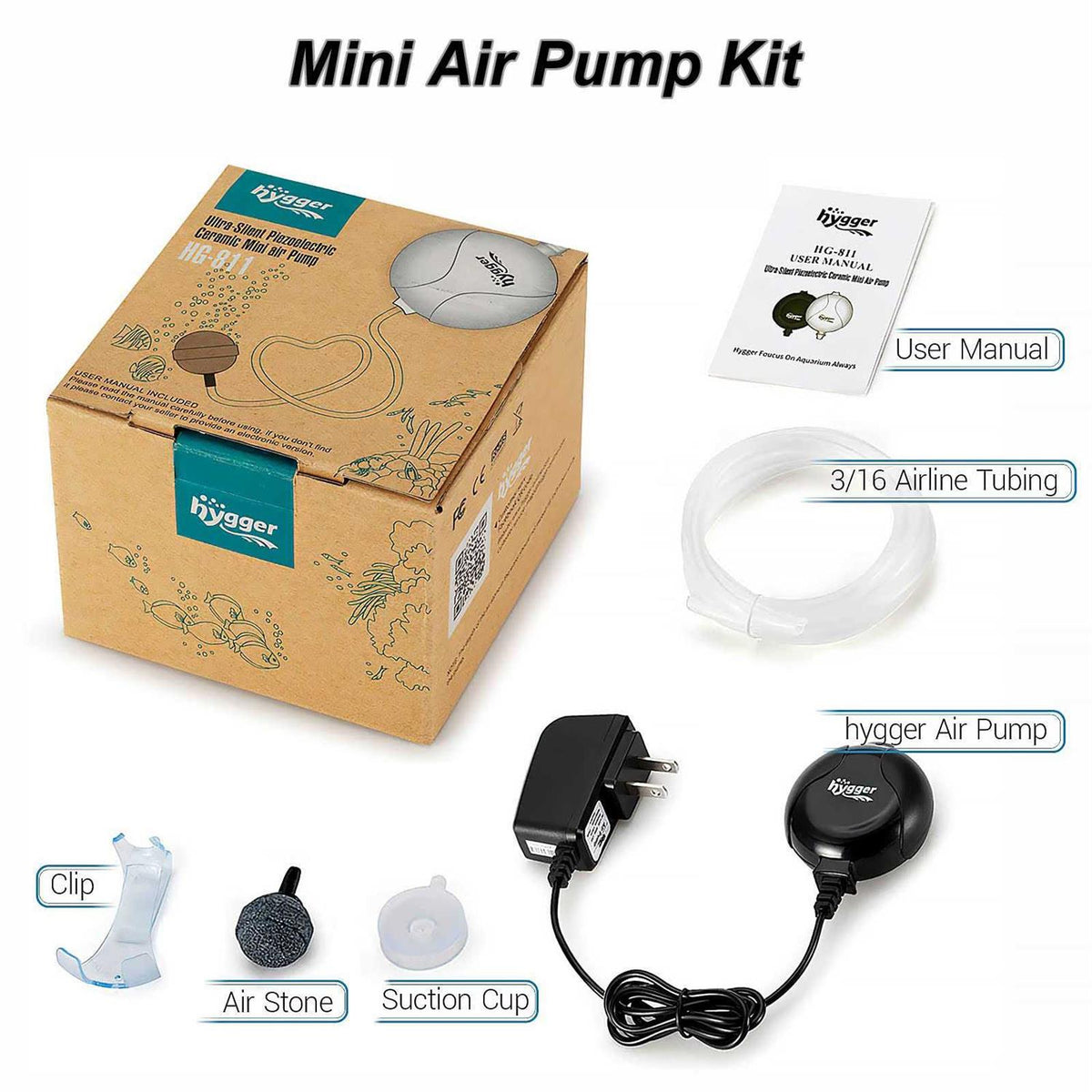 Quiet Mini Aquarium Air Pump 1.5 Watt W803717