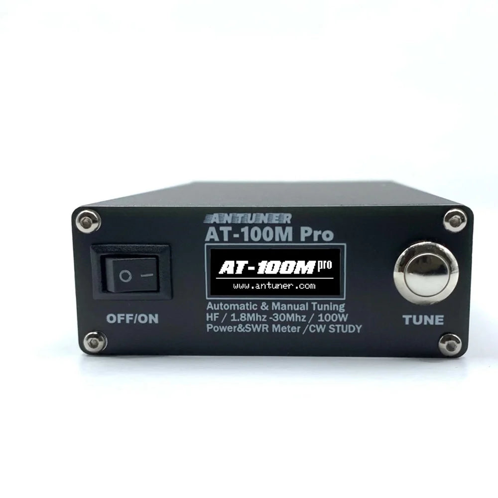 AT100M Antenna Tuner 1.8Mhz-30Mhz Automatic/Manual Tuning 100W Standing Waves Meter Multifunctional HF Radio Meter Morse Code Exerciser Supported M890