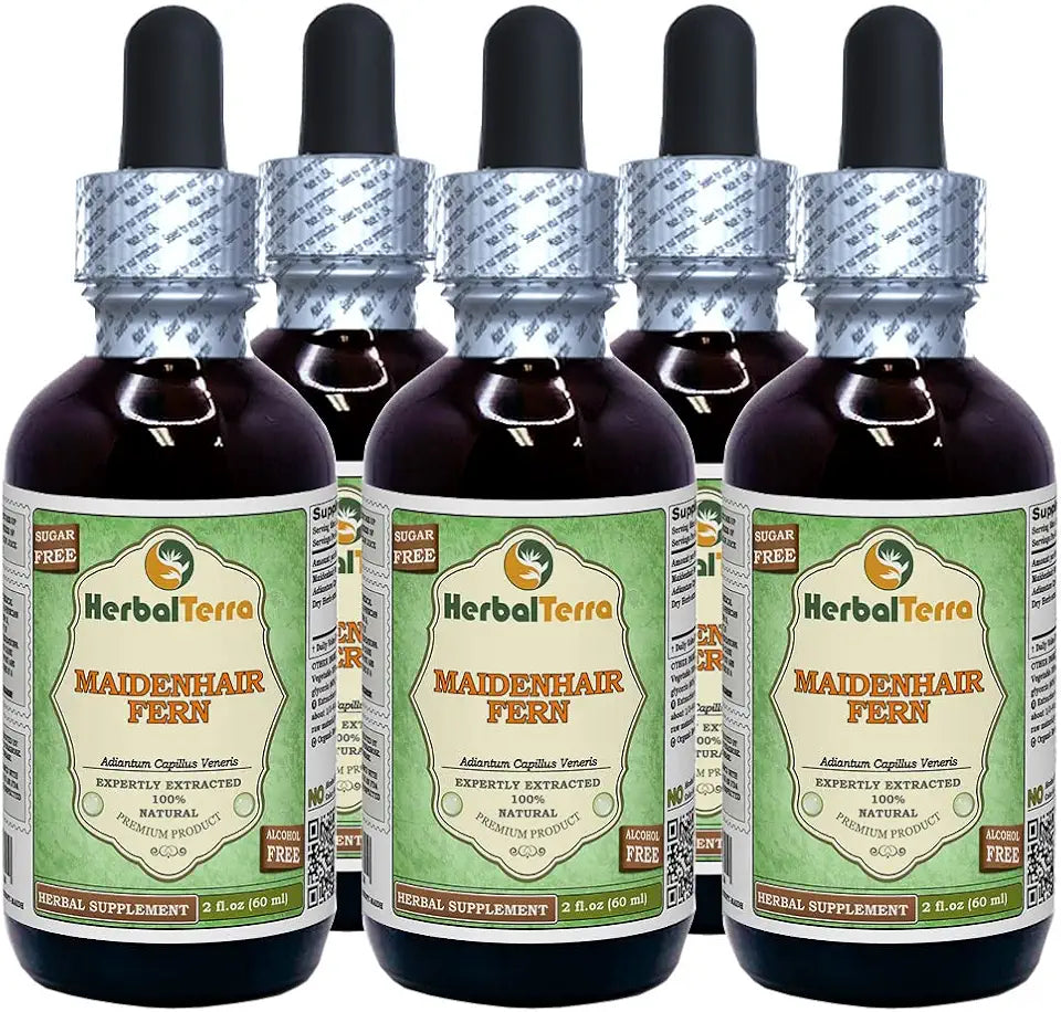 Organic Dried Maidenhair Fern Alcohol-Free Liquid Extract 5x2 fl.oz S854546