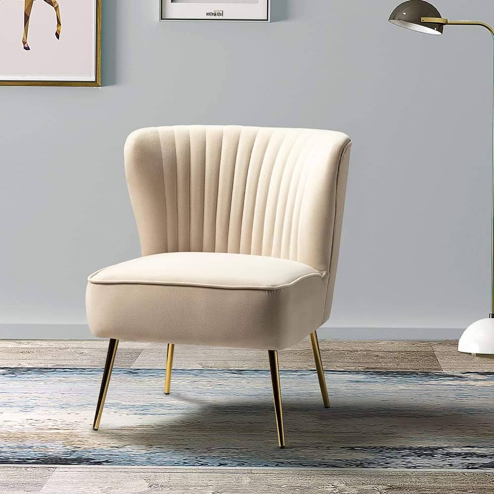 Pink Gold Legs Velvet Side Chair L513838