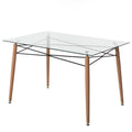 Clear Glass Top Dining Table with Metal Frame N340