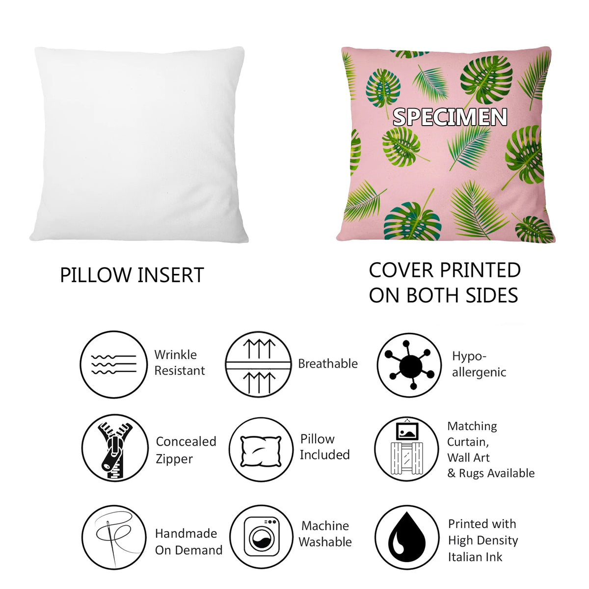 Floral Printed Throw Pillow S2602