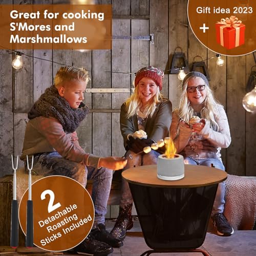 Concrete Tabletop Fire Pit Bowl with Extinguisher F36950