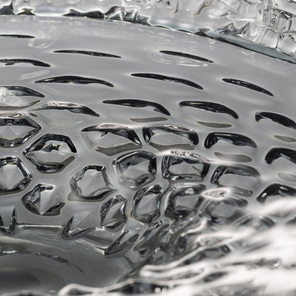 Smoke Gray Decorative Round Glass Plate L44774