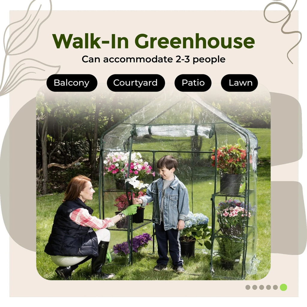 Walk-in Greenhouse with Plant Rack E5994