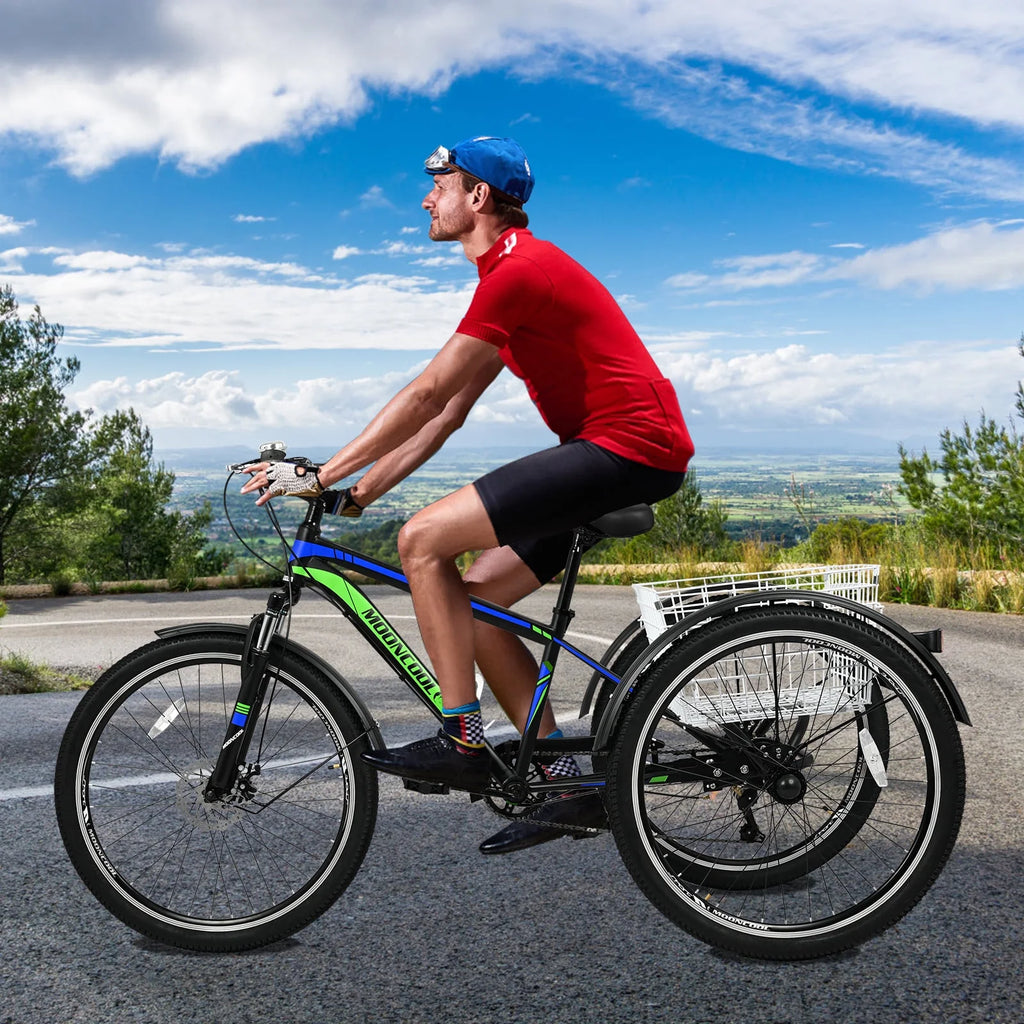 Adult 7 Speed Three Wheel Tricycle with Large Basket B244140