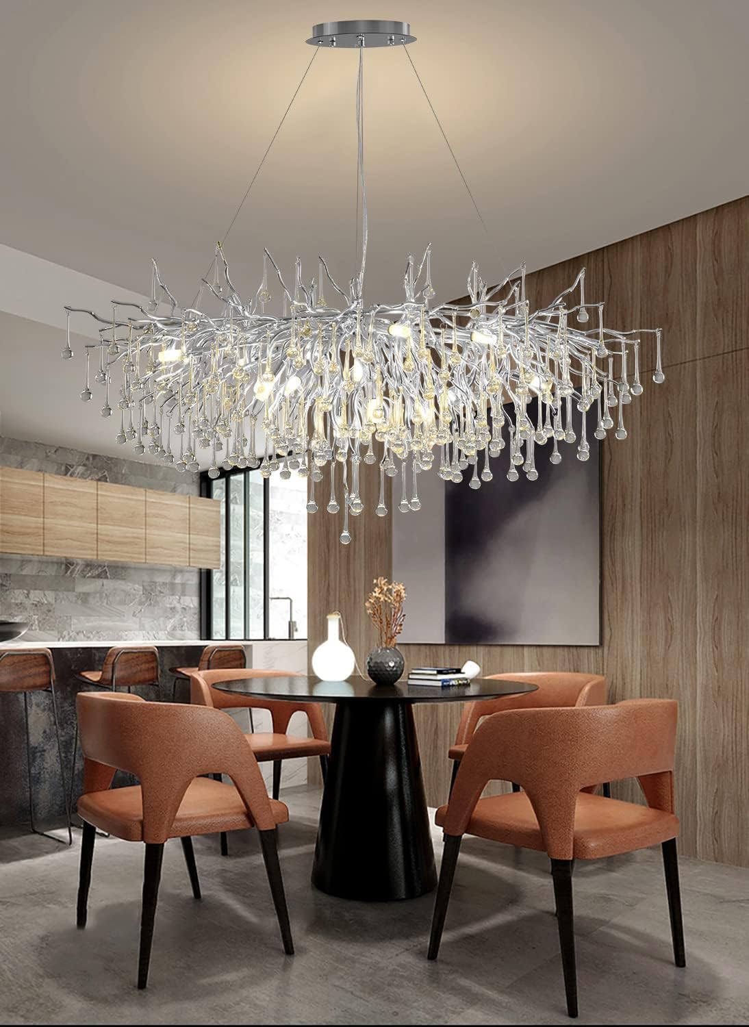 Silver Modern Crystal Chandelier Y416