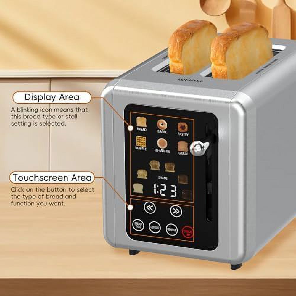 Open Box Touch Screen Toaster 2 Slice Digital Timer N58005