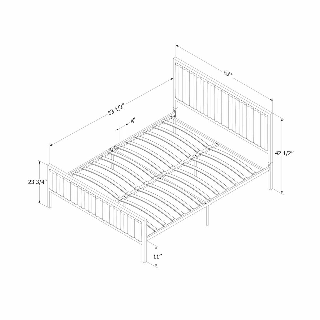 Black Queen Metal Bed X771381