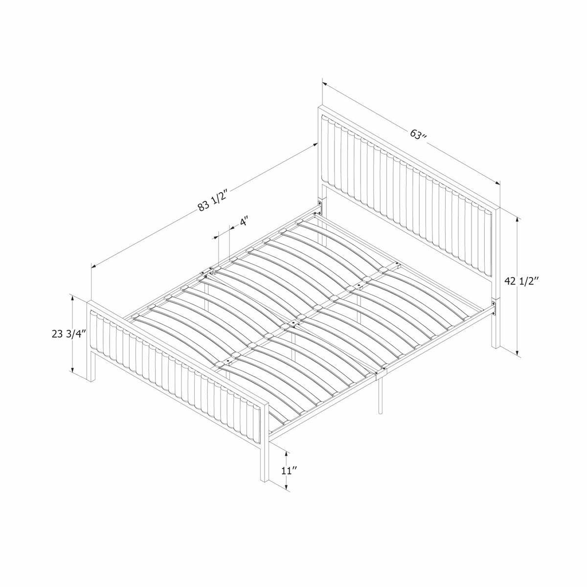 Black Queen Metal Bed X771381