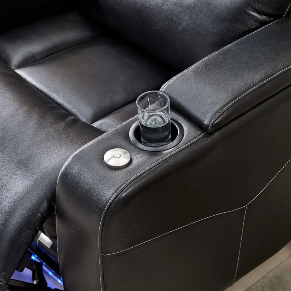 Black Leather Power Recliner Chair O201319