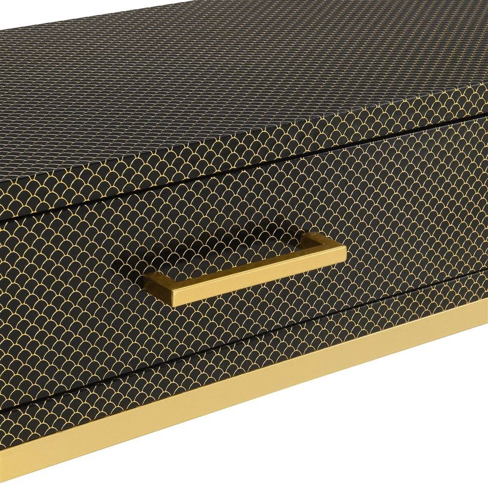 Black Scallop Console Table Y63292