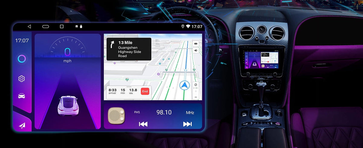 9 Inch Touchscreen Double Din Car Stereo with Wireless Carplay Android Auto Backup Camera Y176