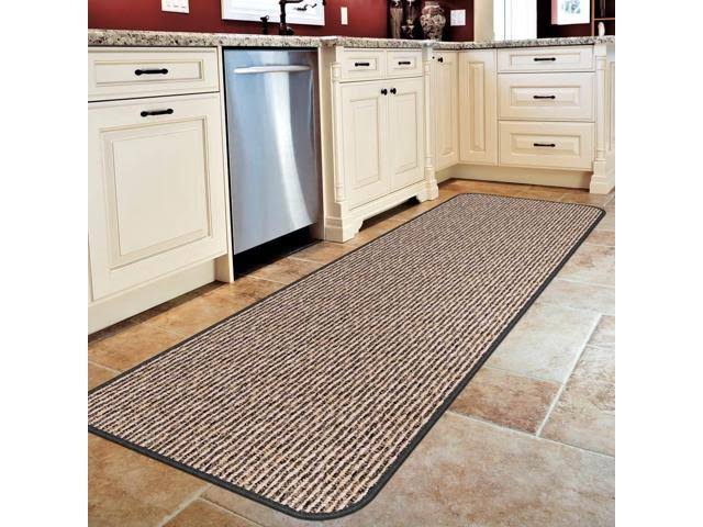 Black Ripple Skid-Resistant Carpet Runner 12 ft. x 48 in. Q439