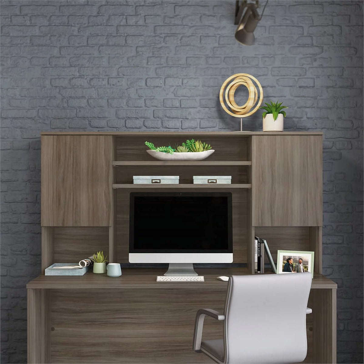 Engineered Wood Desk with Hutch U632571