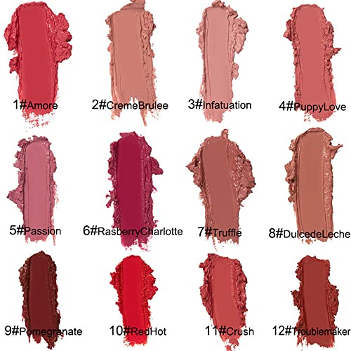 12 Colors Cream Texture Waterproof Lipstick Lip Gloss Lip Stain N828045