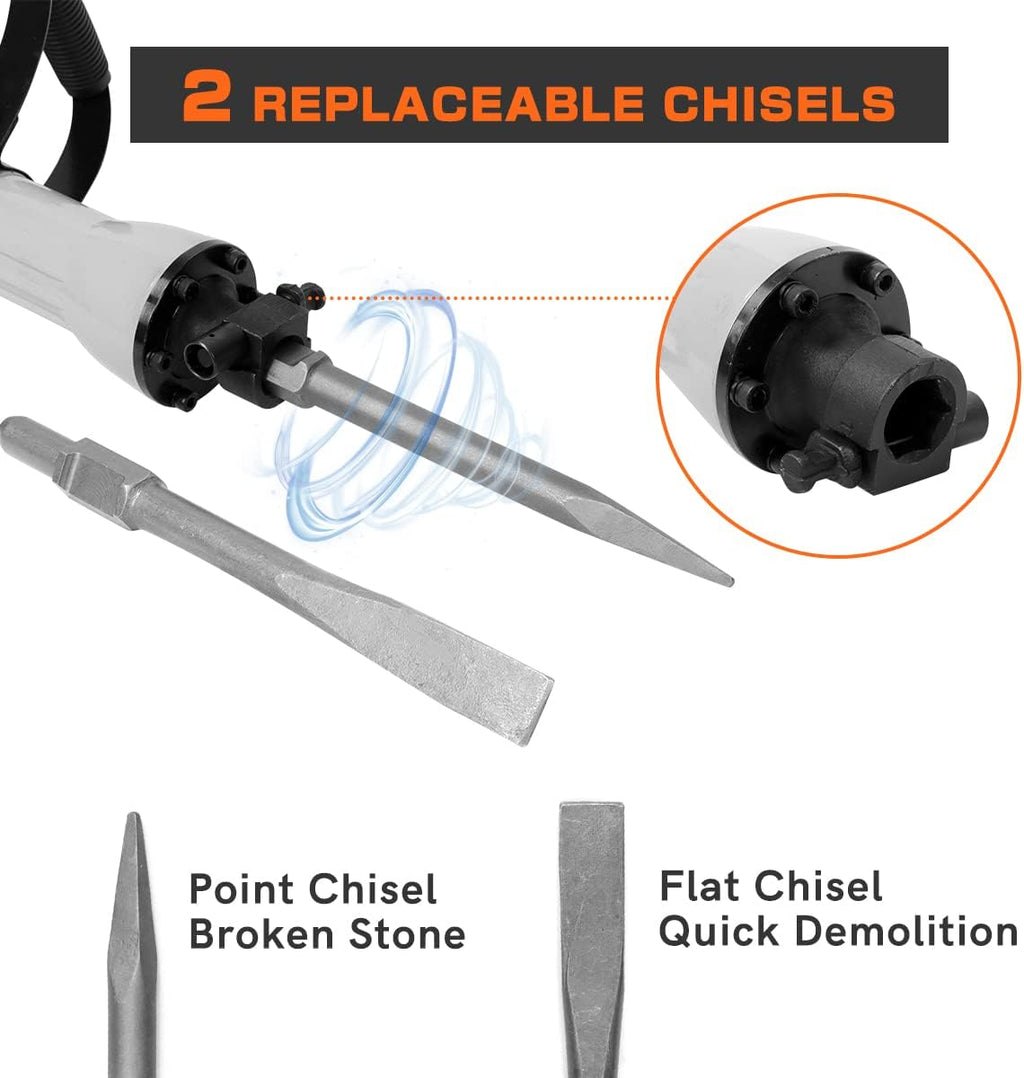 2200W Electric Demolition Jack Hammer Concrete Breaker with Chisel K61764