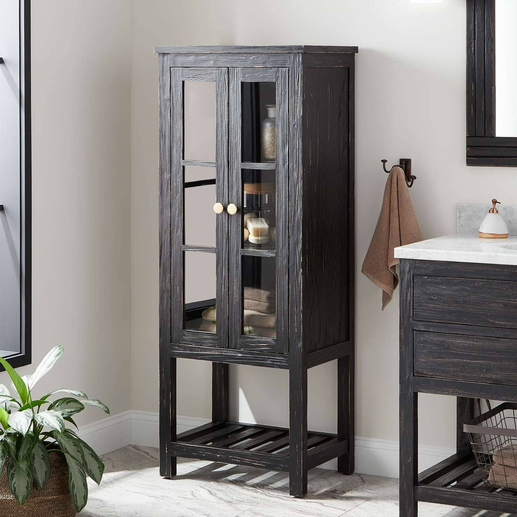 Antique Black 24x22 Linen Storage Cabinet K43485