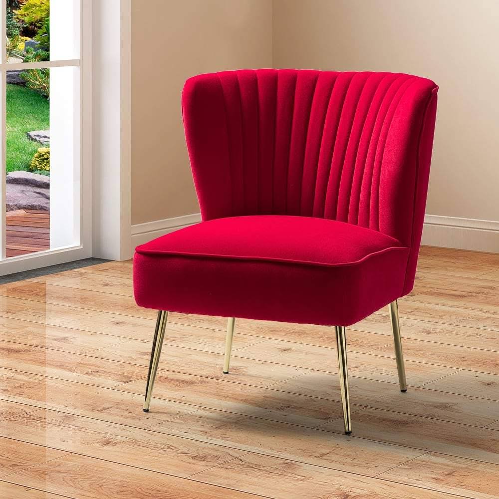 Pink Gold Legs Velvet Side Chair L513838