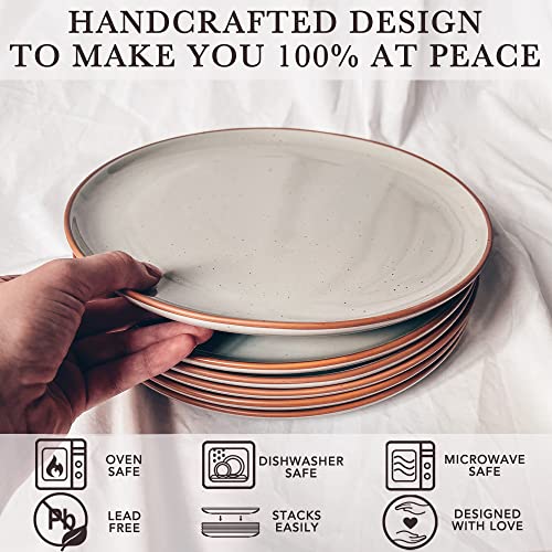 Set of 6 10 inch Ceramic Matte Dinner Plates F677